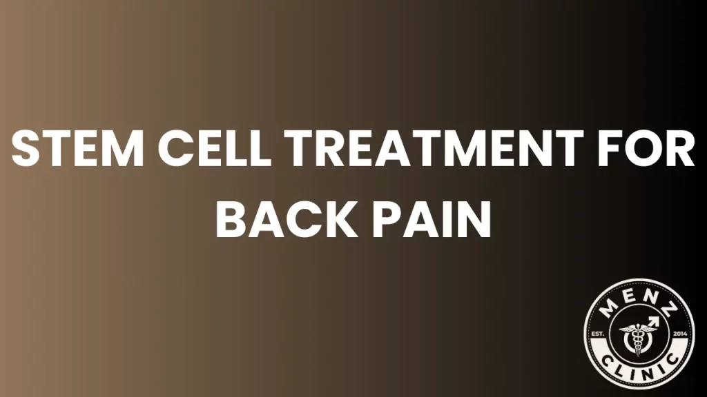 Stem cell treatment for back pain